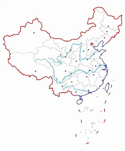 中国白地図 中国地図大全