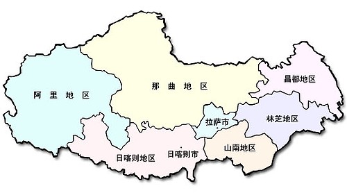 チベット自治区地図 中国地図大全
