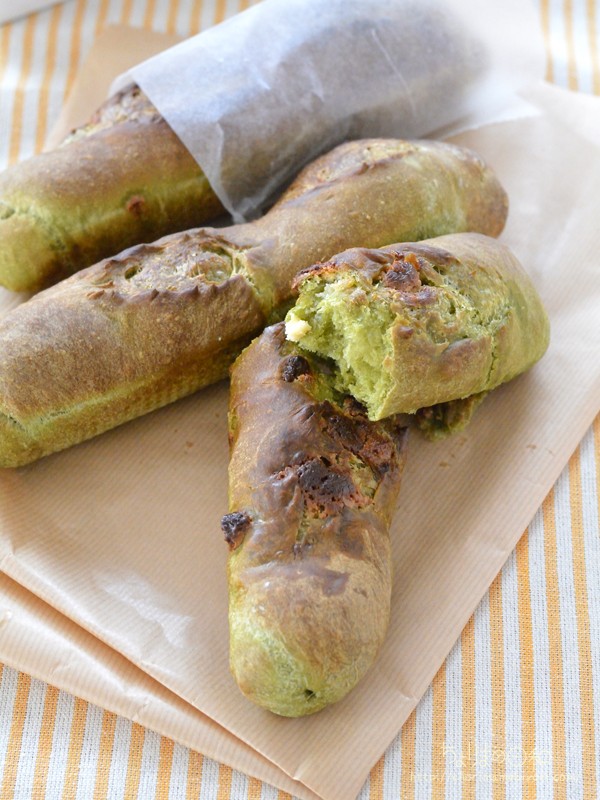 ホワイトチョコと抹茶のソフトフランス。【子どもも食べやすい・便利な