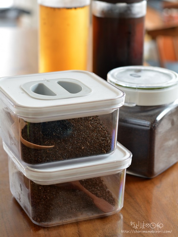 粉や茶葉を入れておく密閉保存容器。（コーヒー・紅茶） : ちょりまめ