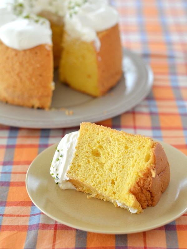 かぼちゃのシフォンケーキ。(フレークで簡単に) : ちょりまめ かぼちゃのシフォンケーキ。(フレークで簡単に) : ちょりまめ
