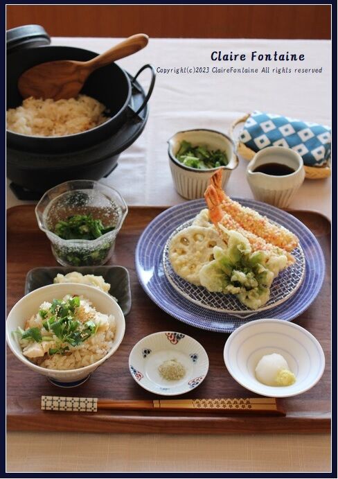 炊き込みご飯！天ぷら！で、おうち春ごはん♪ : clairefontaine