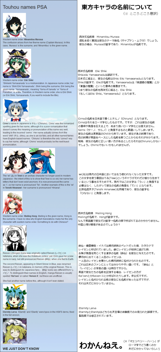東方 メリーの英語表記は Maelibery Harness なの 2ch東方スレ観測所