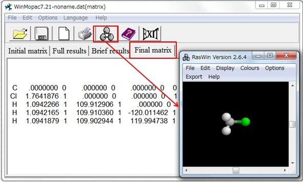 MOPACを実行してみよう : PC CHEM BASICS.COM