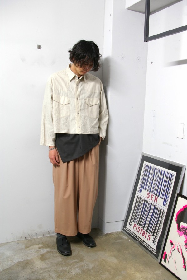 URU(ウル)/ショートウエスタンシャツ/Beige : CONCRETE RIVERの
