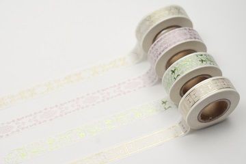 コスモテック　花形装飾活字　箔押しマスキングテープ　004 花形装飾活字 箔押しマスキングテープ : ようこそ！行列のできる