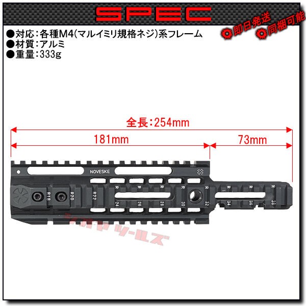 M4用 NOVESKE NSR OPNE TOPタイプ FSP 20mm RAIL ハンドガード 10