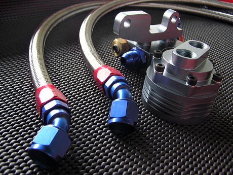 ホンダビートにて使用　オイルクーラーセット　多分FD純正流用品　ジャンク扱いで このオイルクーラーは機能美ではありません : 浜松でネジを