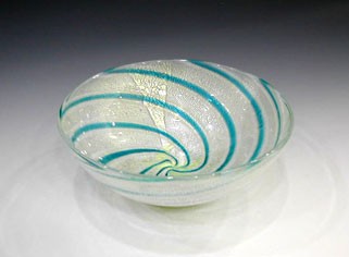 吹硝子銀彩鉢　吉田元雄作 吹硝子銀彩鉢吉田元雄作