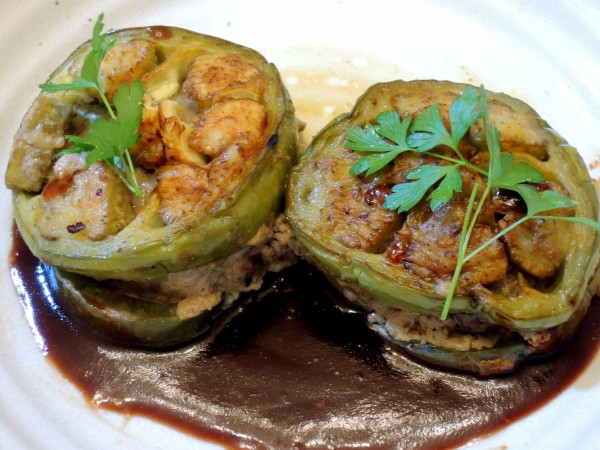 群馬県産白ナスでハンバーグを挟んでみた 白ナスのハンバーグサンド 今夜も 家飲み居酒屋