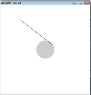 Processing マウスと動く点を繋ぐ線 Processing入門