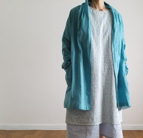 おおっと 水色のカーディガンを紹介していませんでした ミドル丈です 洋服を作る人 Crochetpicot