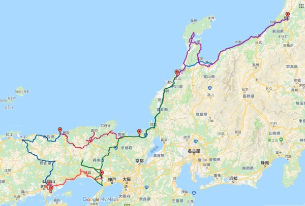 19年4月15 日 鳥取県と岡山県への旅行 車で旅行 あちらこちら