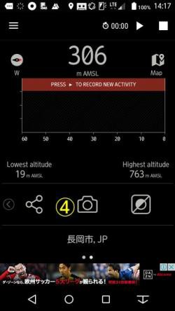高度計アプリ と 現物高度計 の検証 車で旅行 あちらこちら