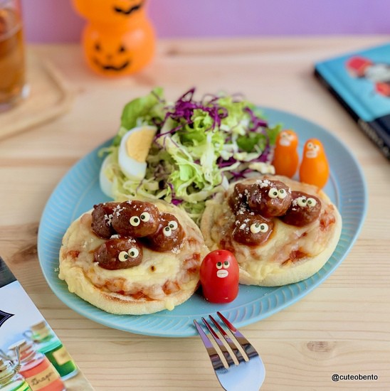 イングリッシュマフィンとミートボールおばけのランチ きょうのおべんとう Powered By ライブドアブログ