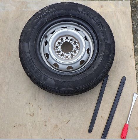 サンバー V Kv4 タイヤ交換その２ ビード上げ なんでも工房lv1