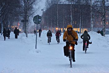 自転車 みぞれ雪が降ってきた どうすれば