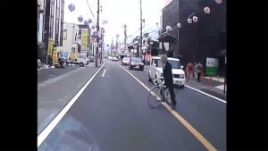 撒く投げ入れる驚かす逃げる サイクルロード 自転車への道