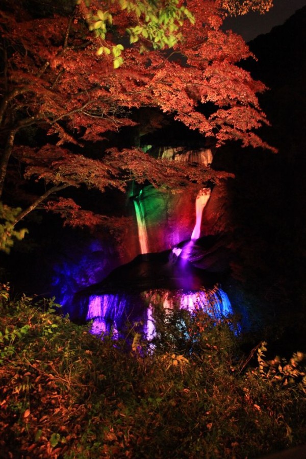 袋田の滝 紅葉とライトアップのコラボが綺麗です 大子町観光協会 Staff Blog