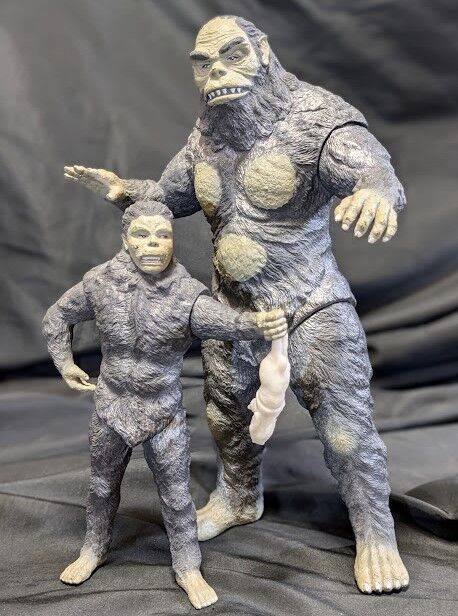 獣人雪男（エクスプラス） ソフビ 親子２体セット＋胴体アタッチメント 東宝映画 獣人雪男（エクスプラス）ソフビフィギュア 親子2体セット : 恐竜怪獣