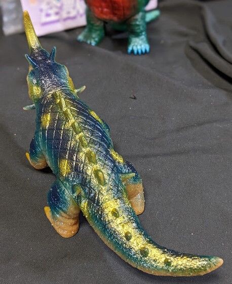 昭和ガメラ＆バルゴン（日東復刻）ソフビフィギュア2体セット : 恐竜