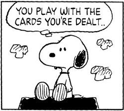 スヌーピー 配られたカードで勝負するしかないのさ なんj民 親が悪い 環境が悪い 政治が悪い 曇り空速報