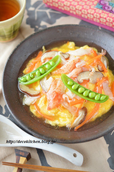 簡単お昼ご飯 こどもたち大好き とろ りカニカマあんの天津飯 酸っぱくないやさしい味わいです Decoの小さな台所 体にやさしい妄想料理レシピ 薬膳メモ付き Powered By ライブドアブログ