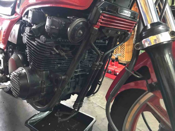 Z400GPの純正オイルクーラーのお取り付け : Deep Fieldの