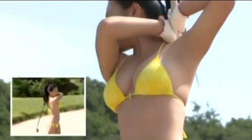 川村ゆきえの水着でゴルフ！ : ゴルフでシングルを目指している