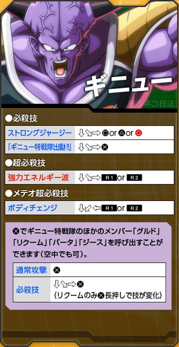 ドラゴンボールファイターズ ギニュー コマンド エレキャットの電撃ブログ