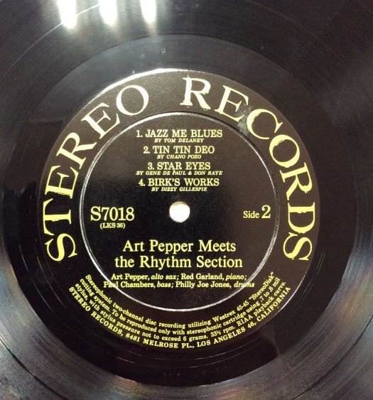 ART PEPPER MEETS THE RHYTHM SECTION オリジナルレコード入荷！！ 2