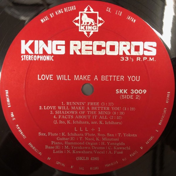 ◇ラブ・リブ・ライフ+1 / LOVE WILL MAKE A BETTER YOU (SKK3009)⇒4  