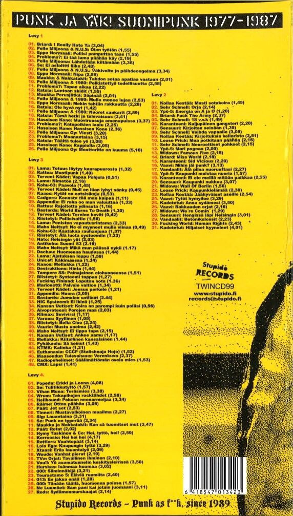 Punk ja yäk - Suomipunk 1977-1987 - Stupido Records & Booking