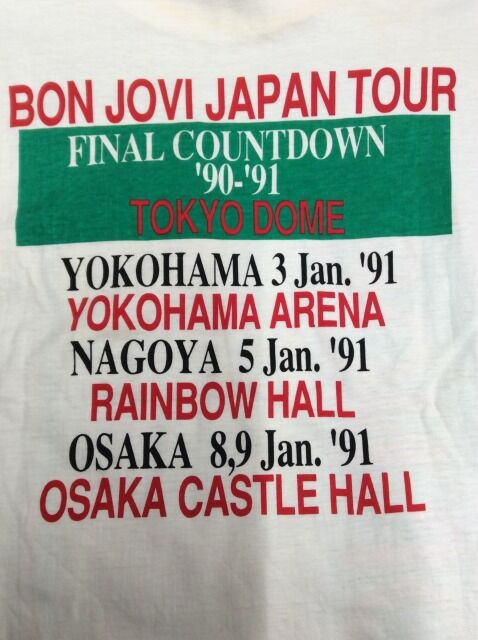 BON JOVI JAPAN TOUR FINAL '90-'91 Tシャツ L
