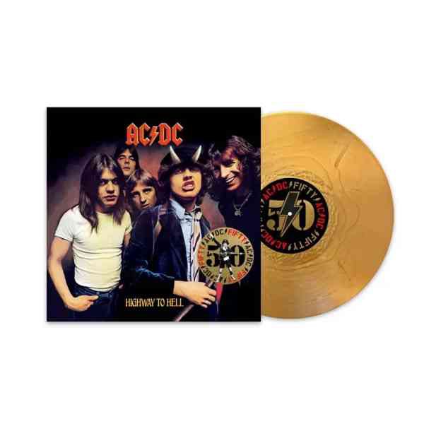 AC/DC レコード　帯付属 ☆AC/DC 活動50周年記念アナログ盤、ゴールド＆カラー