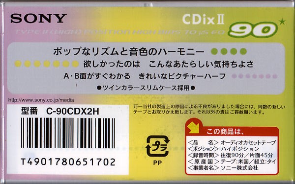 どこまで一緒？SONYハイポジ「CDix2」・TDK「CDing2」（2006.6.10実験