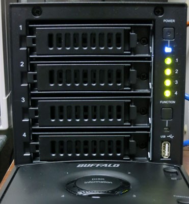 【整備品】BUFFALO 4ベイ NAS LS-QV1.0TL/1D 増設可能 お手頃 4ベイ RAID NAS バッファロー「LS-QV2.0TL/1D」導入