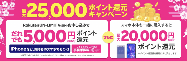 追記】間もなく終了！？楽天モバイル 基本料金１年間無料！先着300万名 