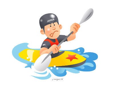オリンピックイラスト カヌーイラスト 表彰台イラスト 東京 Nonちゃんイラストブログ