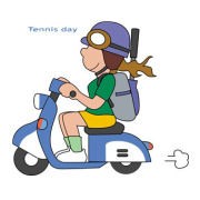 ミニバイクで仕事 テニスに行くイラスト Nonちゃんイラストブログ