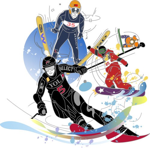 スキージャンプイラスト 冬期オリンピックイラスト 冬のスポーツイラスト Nonちゃんイラストブログ