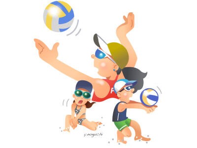 ビーチバレーイラスト スポーツのイラスト屋さん 自転車イラスト Nonちゃんイラストブログ