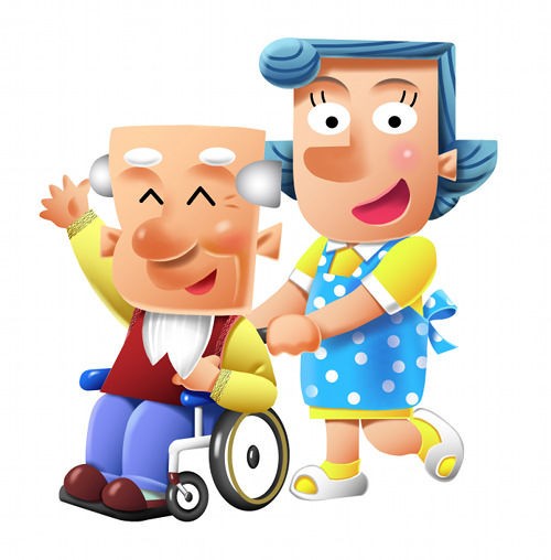 車椅子のお年寄りとヘルパーさん イラスト Nonちゃんイラストブログ