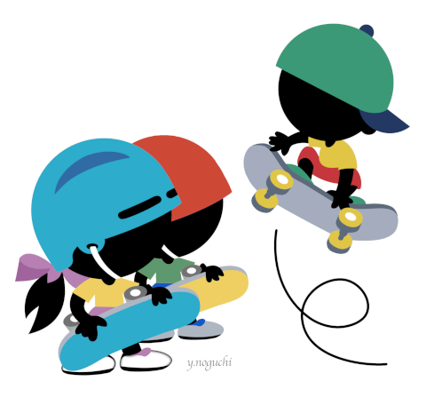 スケートボードストリートイラスト #jrスポーツ教室イラスト #可愛い