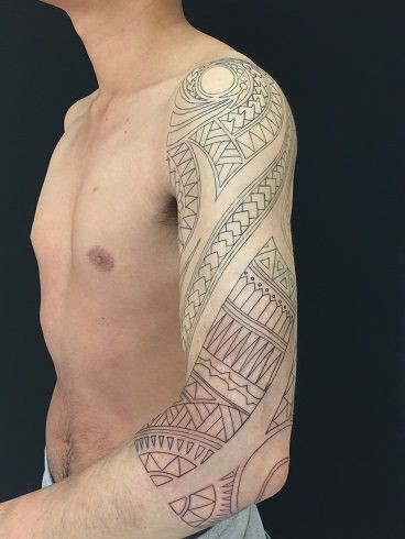 6分袖トライバルタトゥーな日 栃木県鹿沼市 宇都宮市のドラゴンタトゥースタジオ Dragontattoostudio