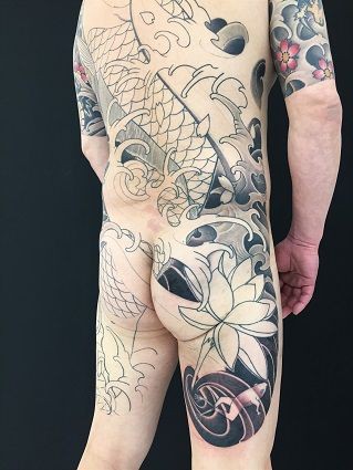 背中鯉タトゥーな日 栃木県鹿沼市 宇都宮市のドラゴンタトゥースタジオ Dragontattoostudio