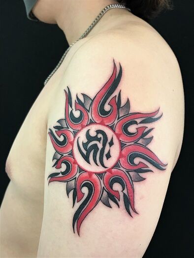 太陽トライバルな日 栃木県鹿沼市 宇都宮市のドラゴンタトゥースタジオ Dragontattoostudio