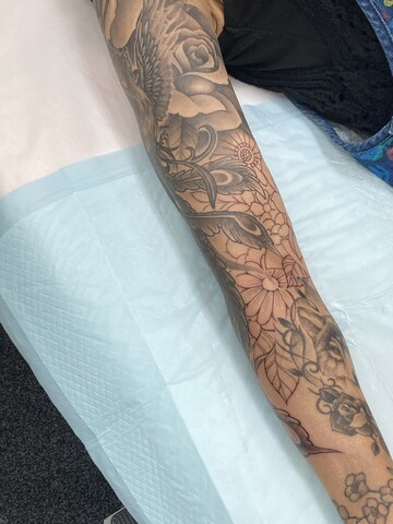 フルアームフラワーな日 栃木県鹿沼市 宇都宮市のドラゴンタトゥースタジオ Dragontattoostudio