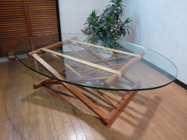 北欧家具　デンマーク　ガラストップ　センターテーブル　大塚家具輸入品 北欧家具 デンマーク ガラストップ センターテーブル 大塚家具輸入品