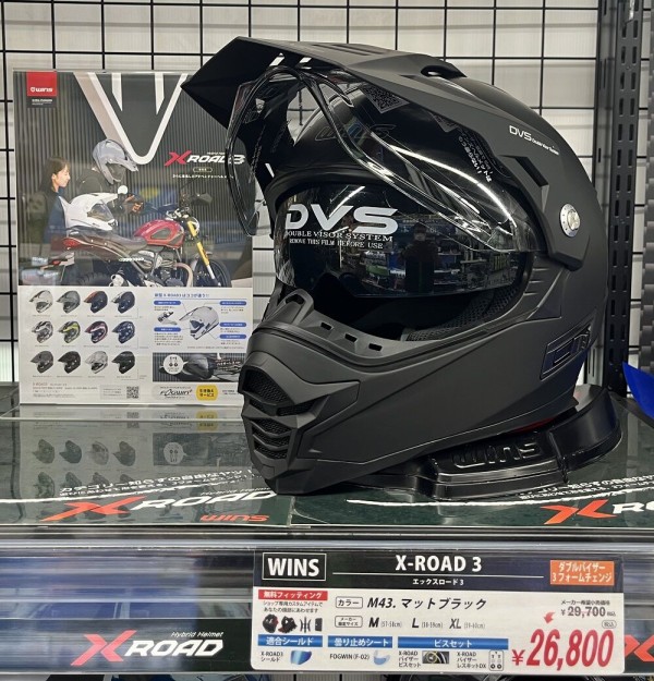 WINS X ROAD3 フルフェイスヘルメット ブラック/ホワイト Lサイズ WINS X ROAD3 フルフェイスヘルメット ブラック/ホワイト Lサイズ X